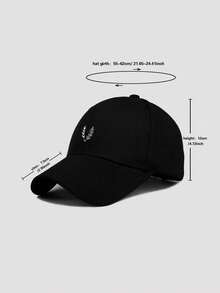 1 pieza Gorra de béisbol ajustable con estampado casual minimalista para hombres - Conjunto de arroz negro - Ver 3
