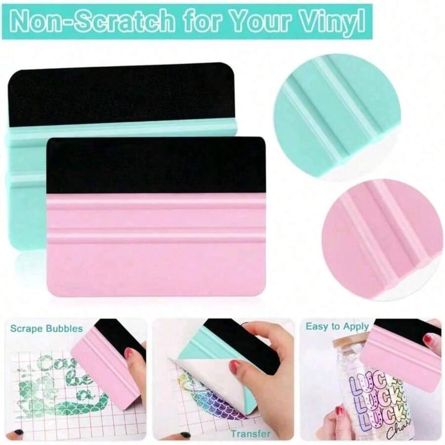 3pcs Random Color Vinyl Scraper Tools, Suitable For Vinyl Materials, Felt Scraper, Vinyl Scraper Tools, For Vinyl Craft Applications - One Size - View 1