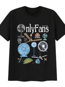 OnlyFans Fan T-Shirt, Colorful Graphic Tee For Fans, Humorous Pun Design, Unique Cotton T-Shirt For Conversation Starters - 款式 - 查看 1