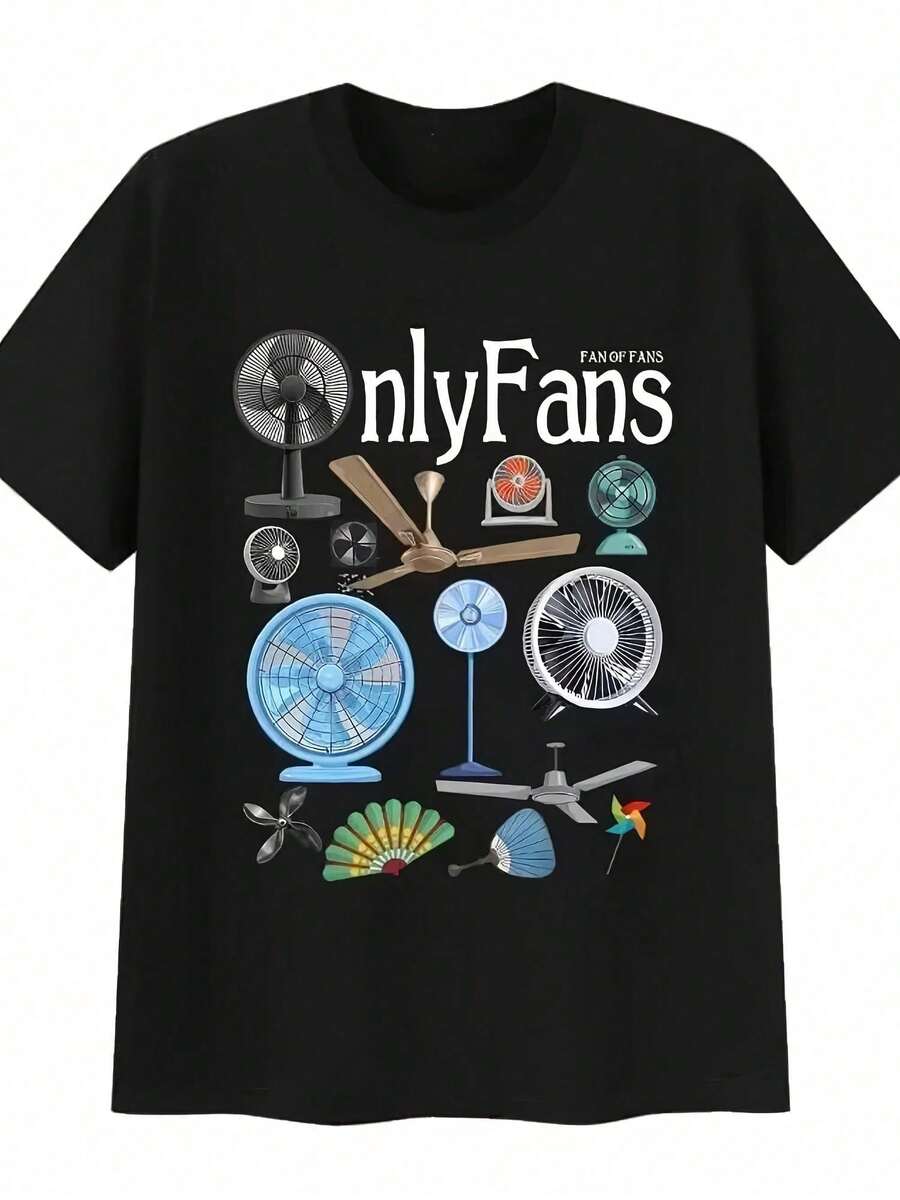 OnlyFans Fan T-Shirt, Colorful Graphic Tee For Fans, Humorous Pun Design, Unique Cotton T-Shirt For Conversation Starters - 款式 - 查看 1