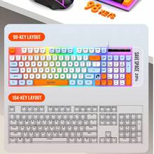 RAIKU Set Keyboard dan Mouse Gaming T28 Berkabel dengan Lampu Latar Tiga Warna dan Nuansa Mekanik, Keyboard Berkabel 98 Tombol dengan Lampu Latar, Mouse Gaming 3 Tombol - View 5