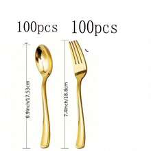Internet Celebrity Luxury Gold Western Tableware Set, Mirror Polished Thickened Dinner Fork And Soup Spoon, Suitable For Steak, Pasta, Home, Picnic, Banquet, Plating, High-End Gift, Self-Use, Universal - Gold - View 17