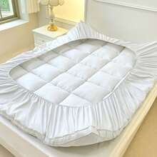 KTAbedding Thickened Mattress Pad, Soft Mattress Protector, Quilting Technology, Machine Washable, Strong And Wear-Resistant, Easy To Clean, Can Be Stretched Into 8-12 Inch Deep Pockets, Enhancing Bed Comfort - White - View 5