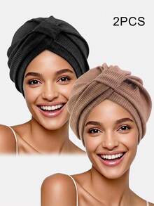 1pc Women's Thick Pleated Square Headscarf Hat, Headwrap, Arabic Hat, Suitable For Daily Use - Claret - View 36