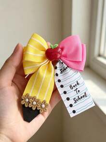 1Pc Pencil Hair Clip, Bow Hair Clip, Suitable For Back To School Season, Daily Wear Hair Accessories, Women's Hair Accessories, Women's Accessories - Multicolor - View 5