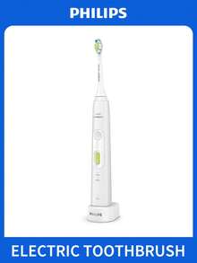 PHILIPS HX8911 聲波電動牙刷，歐盟標準插頭感應式充電器，IPX7 防水 2 分鐘智能計時聲波震動牙刷，適用日常口腔護理 - 白色 - 查看 1