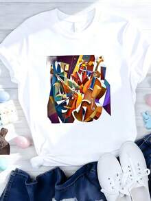 Camisetas para Hombre, Camisetas de Arte Cubista y Pop Art, Camisetas para Mujer - Blanco - Ver 1