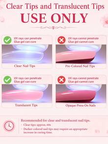TWOING 25g Fresh Scent Solid Nail Gel, Strong Hold Transparent Gel, Suitable For Press-On Nails, Fake Nail Tips And Rhinestones, Long-Lasting UV/LED Nail Gel, Home Use - 25g - View 6