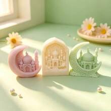 Moon Starry Sky Castle And Pavilion Aromatherapy Candle Silicone Mold Plaster Decoration Ornament Silicone Mold - White - View 9