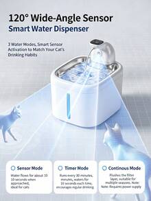 Air Mancur Minum Otomatis untuk Hewan Peliharaan, Kapasitas 113,25oz/3,5L, Wastafel Anti Siram dari Baja Tahan Karat, Siklus Otomatis, Mudah Dibersihkan, Pompa Air Senyap yang Dapat Diisi Ulang, Sistem Filtrasi Tiga Lapis, Desain Kapasitas Besar, Cocok untuk Kucing dan Hewan Peliharaan Kecil, Perlengkapan Kucing - 3,5 liter - View 5