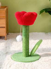 1 Tulip-Shaped Cat Scratching Board, With Sisal Rope, Pet Cat Scratching Post Toy - Multicolor - View 8
