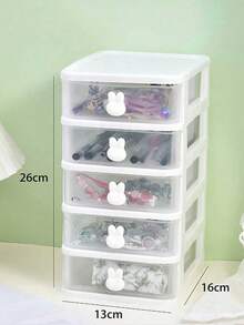 Caja de almacenamiento de maquillaje de 2-5 capas, caja de almacenamiento multifuncional, caja de maquillaje y joyas estilo cajón, caja de almacenamiento de artículos de papelería, caja de almacenamiento con forma de conejo, caja de almacenamiento de cajón de escritorio, caja de almacenamiento de cajón apilable, caja de almacenamiento de cajón estilo conejo, organizador multifuncional para oficina y tocador, adecuado para accesorios para el cabello, artículos de papelería, joyas, dormitorio, sala de estar, entrada, hogar, dormitorio, diseño de ahorro de espacio en el escritorio - Multicolor - Ver 14