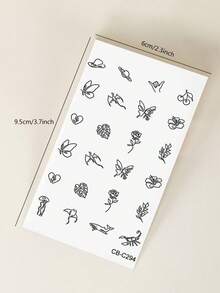 Herbal Juice Semi-Permanent Tattoo Sticker Rose Butterfly Marine Life Planet Plant Pattern 14 Days No Fading Music Festival Party Gift Finger Body Temporary Tattoo Sticker 1pc/Pack - Blue - View 8