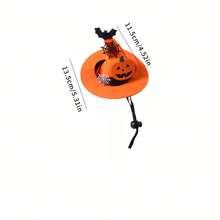 1pc New Halloween Pet Hat - Pumpkin Witch Hat, Suitable For Cats And Dogs - Party Costume Pet Supplies - Multicolor - View 7