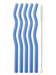 GASUDIN 1/2/5Pcs Wavy Glass Straws With Cleaning Brush, Reusable Colored Borosilicate Glass Straws, Dishwasher Compatible, Drinking Straws For Smoothies, Cocktail, Tea, Coffee, Lemonades, Kitchen Utensils & Holiday Gifts, Back To School - View 17