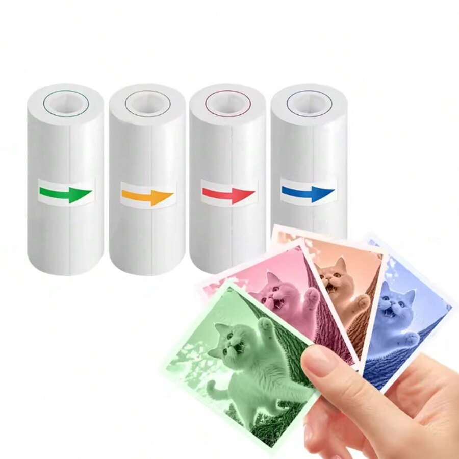 GOTOOGO 4 Rolls Color Thermal Paper, 57mm Color Thermal Photo Paper, Compatible With Most Instant Print Camera Portable Photo Mini Printer