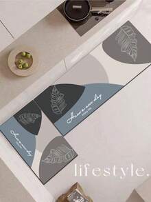 1 Pc Leaf Pattern Kitchen Mat, 3.5 Mm Soft Rubber That Absorbs Water And Is Easy To Clean. Suitable For Corridors, Bathrooms, Living Rooms, Outdoor Door Mats, And Toilets. Useable Throughout The Year And For Various Holidays. - Multicolor - View 7