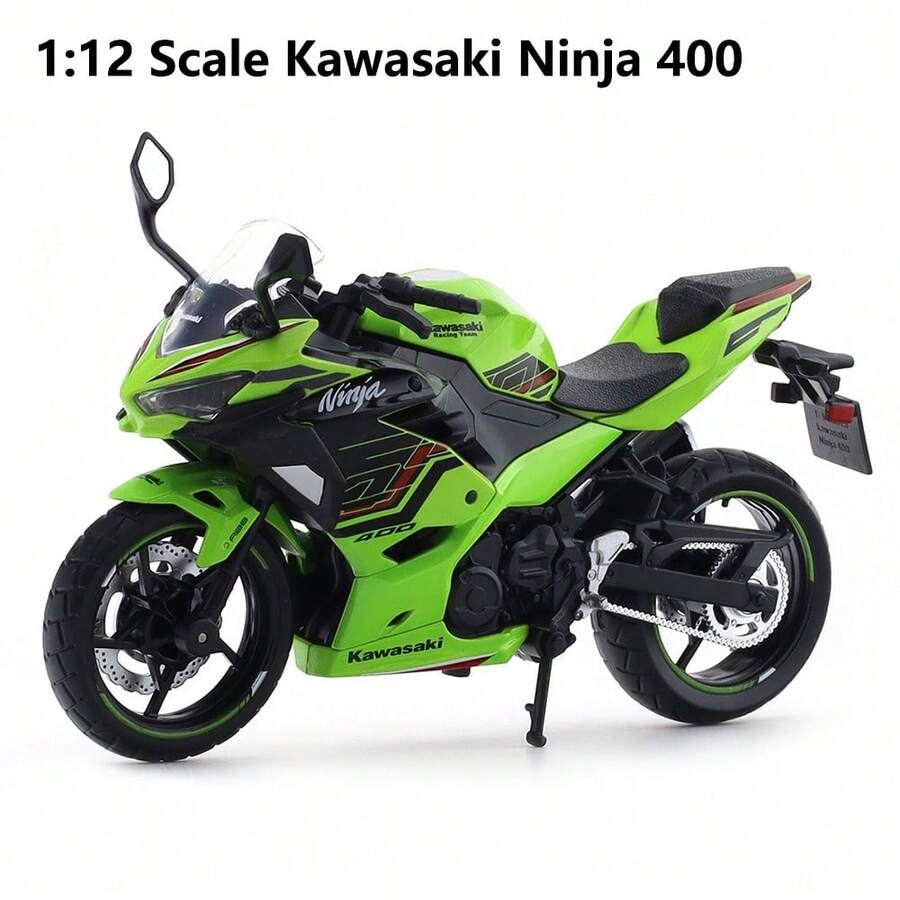 Burago Model Motor Die-Cast Paduan Aluminium Kawasaki Ninja 400 Skala 1:12 (Hijau/Merah), Dekorasi Meja Kreatif dengan Dudukan Pajangan, Hadiah - MultiWarna - View 1