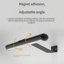 Rechargeable LED Vanity Mirror Light, Touch & Remote Control Makeup Dressing Wall Lamp, 3 Color Temperature Adjustable Angle, No Wiring Required Bathroom Makeup Light - Vanity Light - View 7