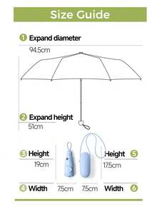 Beneunder 5-Fold Black Coating Capsule Sun Umbrella BM525 - Icing Powder - View 4