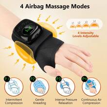 Hailicare Airbag Massage Wrist Support, 4-Level Intensity 3-Level Heat Therapy, USB Rechargeable, Home Office Wrist Care Band, Hand Massager, Christmas Holiday Gift - View 4