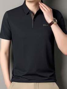Pro Man 男士衣櫥系列 無縫黏合防皺 夏季涼感短袖 POLO 衫 休閒商務通勤穿搭，適合工作到週末 - 黑色 - 查看 4