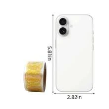 500pcs/Roll Transparent Gold Foil Thank You Stickers, Various Round Pattern Stickers, Suitable For Gift Cards, Wedding DIY Decorations, PVC Glitter Stickers - Multicolor - View 7
