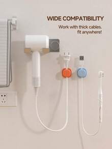 Pengatur Kabel Pegas yang Dapat Diputar 360°, Klip Kabel Bawah Meja, Klip Penyimpanan Kabel Pengisi Daya - MultiWarna - View 3