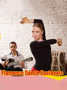 Spanish Flamenco Castanets With Lanyard For Easy Operation And Practice, Traditional Wooden Hand Percussion, Adult Musical Instrument, Spanish Souvenir Gift, Beginner Musical Instrument, Adult Beginner Dance Performance Practice Instrument, Orff Percussion Instrument, Suitable For Dance Performance And Music Teaching, Suitable For Dancer Party, Ballroom Entertainment, Young Musicians - Multicolor - View 8