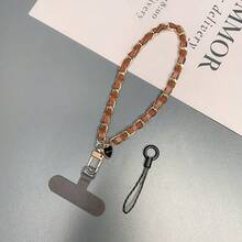 1件金屬卡鏈手機殼鏈條 女款金屬鏈條掛繩 斜跨配件 斜跨繩 通用包珍珠鏈 可掛頸 多功能 可懸掛鏈條手機掛鏈 免夾扣 - 愛心短款卡鏈 - 查看 2
