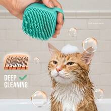 1-Piece Set - Pet Bathing & Drying Kit, Relieves Pet Bathing Stress, Prevents Shampoo Waste And Slow Drying, Suitable For Home Pet Bathing, Grooming And Post-Bath Hair Care, Silicone Bath Brush And Drying Glove Grooming Kit. - Multicolor - View 3