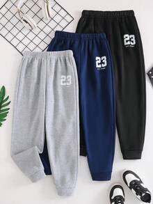 Toddler Warm 3-Piece Number Print Casual Soft Comfortable Long Pants - Multicolor - View 1