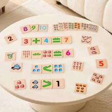 Children's Wooden 36-Piece Number Matching Puzzle, 1-10 Number Recognition Matching, Size Comparison, Addition And Subtraction Operation Puzzle, Suitable For Boys And Girls 3 Years Old And Above, Math Enlightenment Home Teaching Tool - Multicolor - View 1