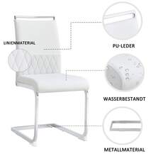 White Dining Chair, 6-Piece Set - 白色 - 查看 9