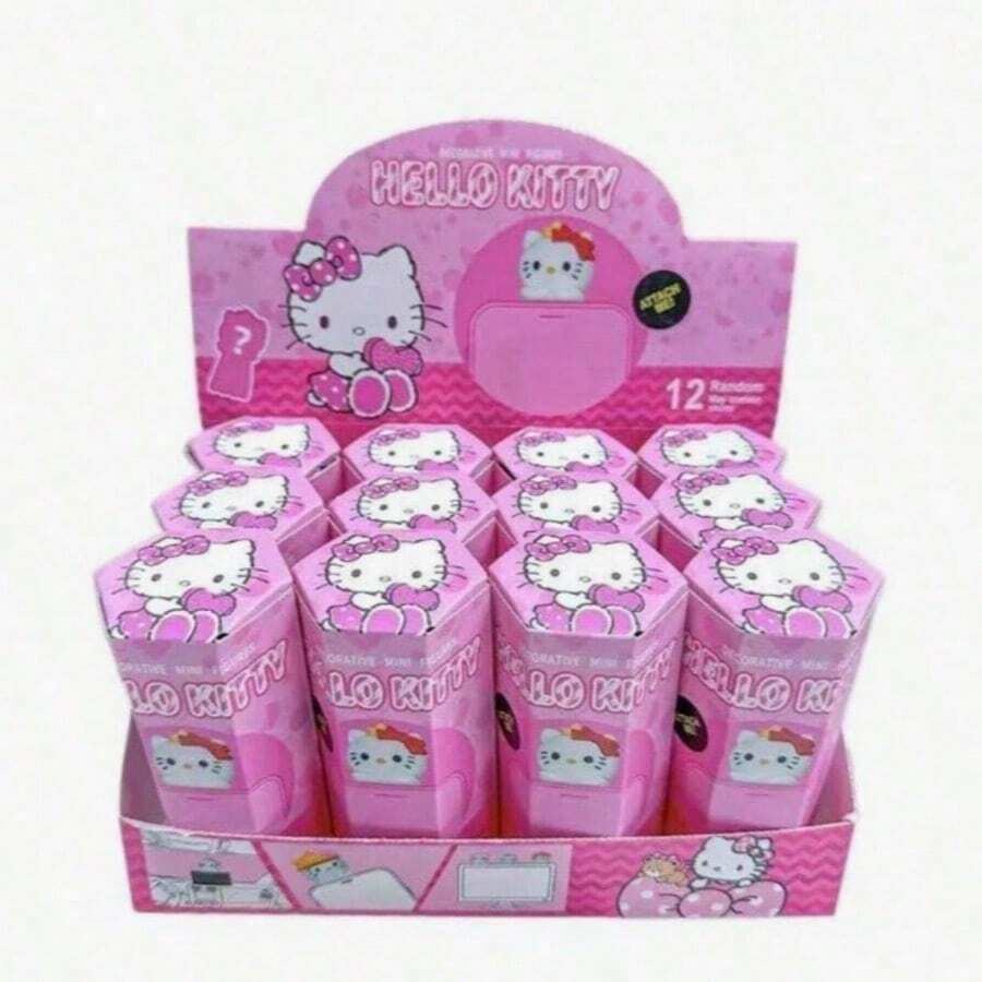 12pcs/3pcs/1pc "Random Blind Box" Sanrio Surprise Set, Suitable For Car And Phone Decoration, Computer Monitor Decoration, Cute Cartoon Home Decor, Desktop Decoration, Special Gift For Family And Friends, Also Suitable For Mother's Day And Various Party Gifts - Multicolor - View 1