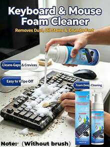 jakehoe 1pc/100ml/150ml Keyboard & Mouse Foam Cleaner, Laptop Keyboard Multi-Purpose Cleaning Dust & Stain Removal, Home Cleaning Supplies, Household Essentials, Daily Necessities, Cleaning Gadget, Home Goods, Multi-Function Cleaning, Deep Cleaning Keyboard & Mouse Crevices, Suitable For Various Surfaces, No Residue After Wiping, Meets Daily Dust & Cleaning Needs - Liquid - View 2
