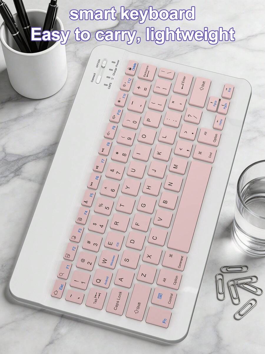 Smart Wireless Keyboard Compatible With IPad, Phone, Laptop, 150mAh Battery, Ultra-Thin Silent Office Keyboard, 10-Inch Portable External Keyboard, English Version - View 1