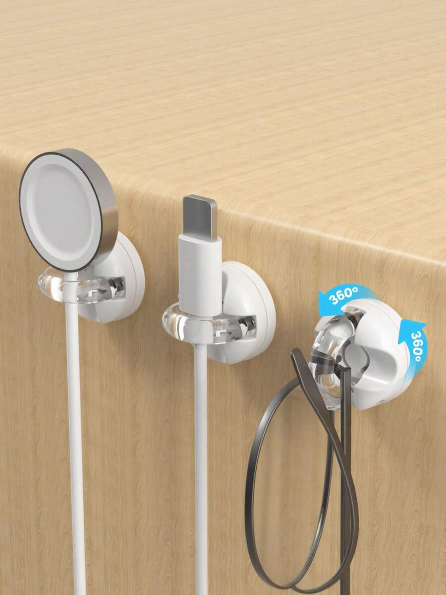 Rotating Suction Cup Open Cable Organizer, Entryway Kitchen Storage Hook, Multi-Functional Storage Gadget - Multicolor - View 1