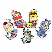 SANRIO 1件可愛卡通三麗鷗胸針，萬聖節與聖誕節金屬徽章，Hello Kitty胸針，柔軟甜美貓咪合金包包配件針 - 彩色 - 查看 2