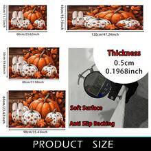 1pc Autumn Series Polka Dot White Pumpkin Orange Pumpkin Pattern Printed Faux Cashmere Surface TPR Bottom Door Mat, Bathroom Mat, Kitchen Mat, Laundry Room Mat, Holiday Atmosphere Decor, Home Decor, Party Decor, Wedding Decor, Dining Kitchen Decor - Multicolor - View 12