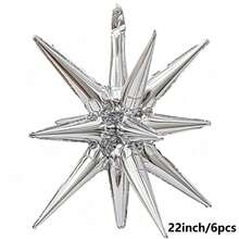 6pcs 22-Inch Starburst Foil Balloons, Suitable For Party Background Decoration For Halloween, Christmas, Birthdays, Weddings, Anniversaries, Graduations, Etc., Available In Multiple Colors - Exploding Star - View 14