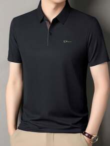 Pro Man 男士衣櫥系列 無縫黏合防皺 夏季涼感短袖 POLO 衫 休閒商務通勤穿搭，適合工作到週末 - 黑色 - 查看 2