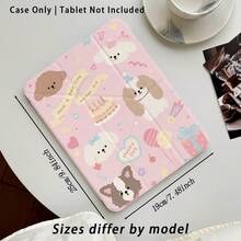 Funda protectora para tableta con soporte y efecto de pintura de patrón de perros lindos, pastel y globos, compatible con Honor 8/9/10/X8/X8A/X9/X8Pro/X9Pro, MatePad SE 11"/MatePad 11"/11.5", MatePad Pro, Apple 10th/11th Gen 2025 (A16), Galaxy Tab A7/A9 y otros modelos populares - Estilo 3 - Ver 3