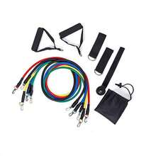 11-Piece Multi-Function TPE Resistance Band Set, Includes Foam Handles, Elastic Fitness Bands, Ankle Straps, Door Anchor And Storage Bag, Suitable For Home, Gym, Yoga And Pilates Full Body Workout - Multicolor - View 9
