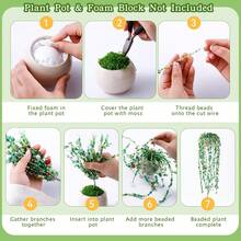 QIAO 5,422pcs Beaded Flower Pot Set, Beaded Set (Includes Instructions), Leaf-Shaped Beads, Flower-Shaped Beads, Suitable For DIY Jewelry Making - 5422-piece Bead Bonsai Set Standard - View 5