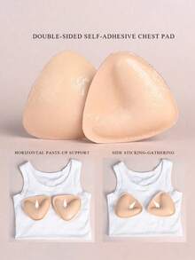 1 Pair Double-Sided Self-Adhesive Bra Pads, Reusable Sticky Bra Inserts, Invisible Thickened Bra Pads, Waterproof For Swimming(Purchase And Receive 30 Packs Of Breast Pads As A Gift) - Multicolor - View 4