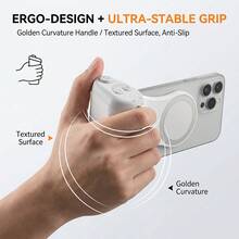 Soporte Magnético para Cámara de Teléfono para iOS/Android, con Control Remoto Inalámbrico Desmontable, Compatible con Cámara Nativa, Diseño Ergonómico Cómodo, Batería Recargable Integrada de 55mAh - Ver 8