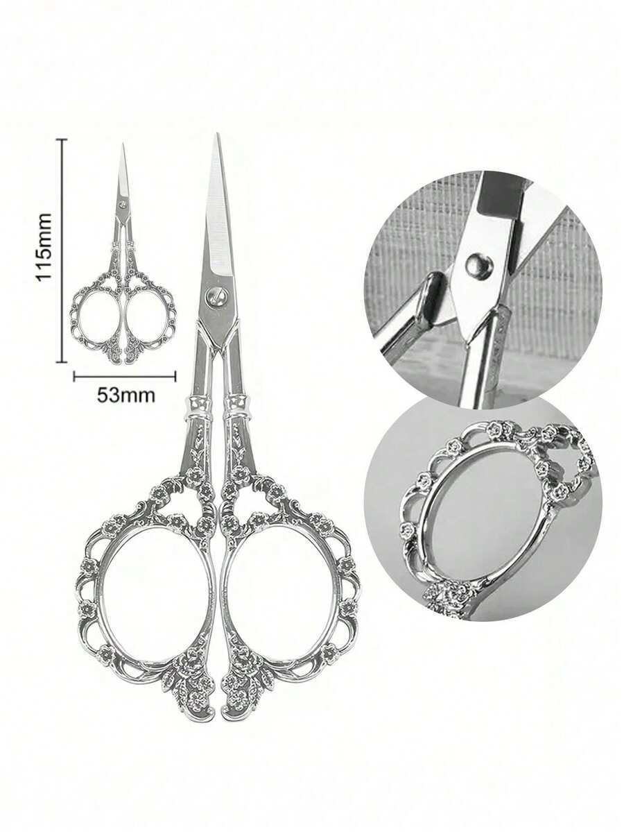 1pc Stainless Steel Nail Clipper, Baroque Style Design, Suitable For Daily Home Use, Nail Art Tool, Back To School Essential, Nail Care Product, Applicable For Nail Stickers, Scissor Protective Cover, Nail And Foot Care Tool, DIY Handmade - A - View 1