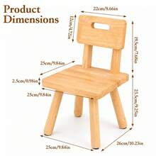 Nordic Solid Wood Low Stool With Backrest & Handle, Living Room Footrest, Entryway Shoe Bench - Yellow - View 4