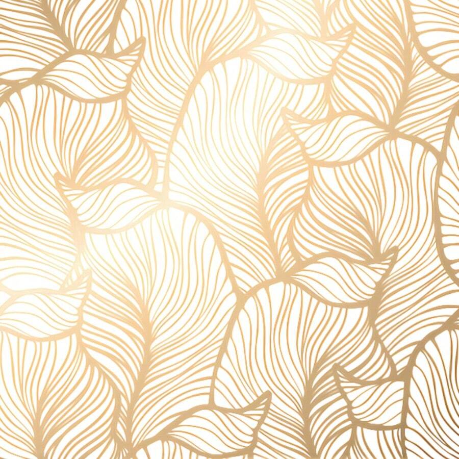 Gold Leaf Pattern, Self-Adhesive Removable Wallpaper, Vintage Style Wall Decor - C - View 1